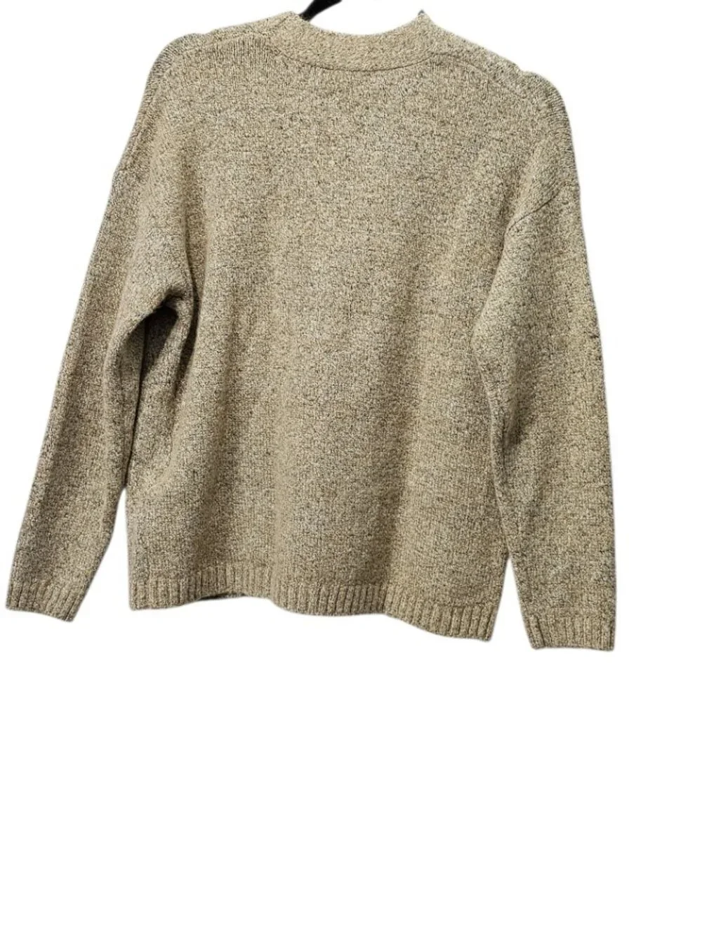 Well Worn Women's New Boyfriend Knit V Neck Button Up Tan Cardigan Sweater XS